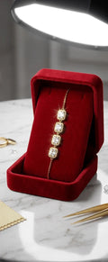 Square Crystal Link Adjustable Bracelet